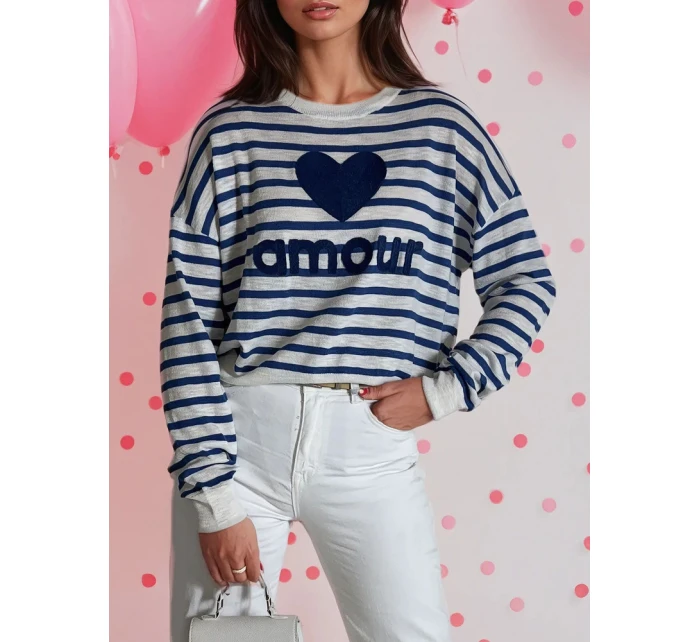 Dámsky sveter NOVES modrý FashionStreet MY2321