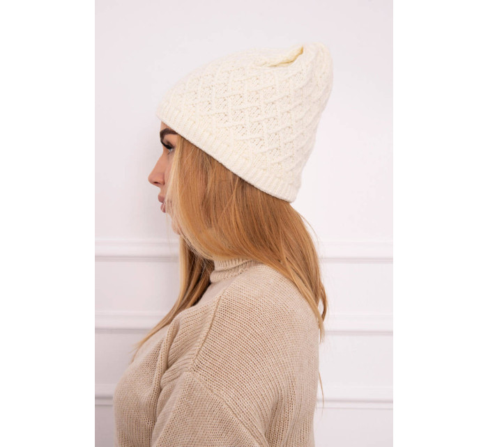 Fleecová čepice model 18750821 ecru - K-Fashion