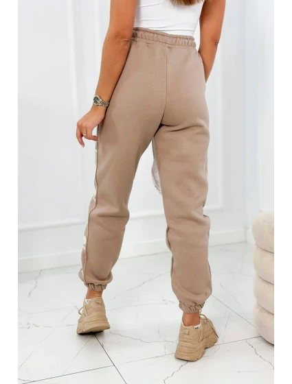 Bavlnené nohavice Amour tmavo béžová