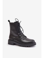 Skórzane Botki Workery Ocieplane Na Zamek Czarne Elosie Skórzane Botki Workery Ocieplane Na Zamek Czarne Elosie