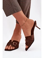 Dámské sandály model 22095429 hnědé - Sweet Shoes