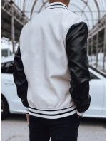Pánská kožená baseballová bunda v barvě ecru Dstreet model 21978801 - FashionStreet Pánská kožená baseballová bunda v barvě ecru Dstreet model 21978801 - FashionStreet