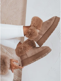 Dámské sněhule s kožešinou béžové Dstreet model 21992118 - FashionStreet