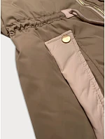 Dámska bunda so šnúrkou v páse S'West dark beige (B8352-12) Dámska bunda so šnúrkou v páse S'West dark beige (B8352-12)