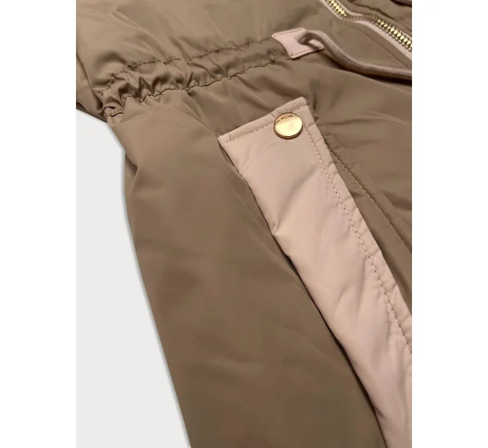 Tmavě béžová dámská bunda se v pase model 20829975 - S'WEST