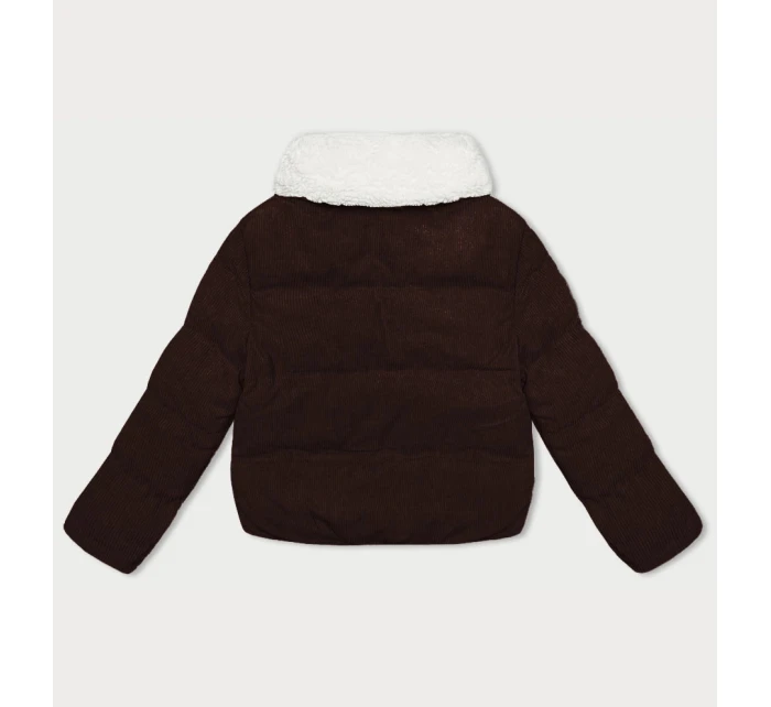 Dámská bunda v čokoládové barvě s vysokým stojáčkem model 21461524 - J.STYLE