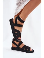 Sandały Damskie Z Rzepami Czarne Uvissa Sandały Damskie Z Rzepami Czarne Uvissa