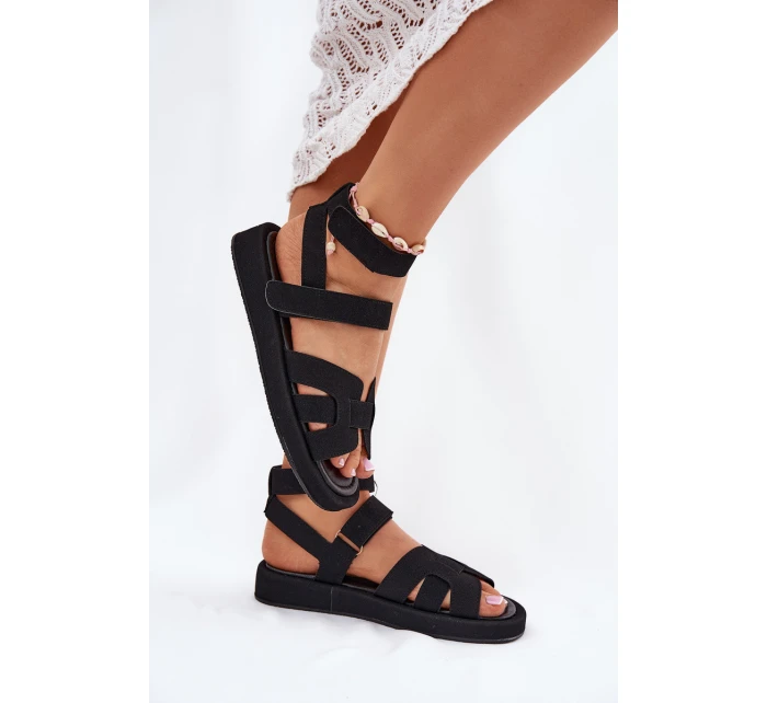 Sandały Damskie Z Rzepami Czarne Uvissa Sandały Damskie Z Rzepami Czarne Uvissa