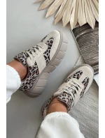 Semišové zateplené dámské tenisky na masivní platformě  béžové model 21707642 - VINCEZA