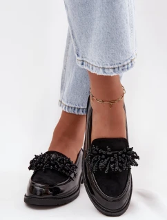 Damskie Mokasyny Lakierowane S.Barski HY52-369B Czarne