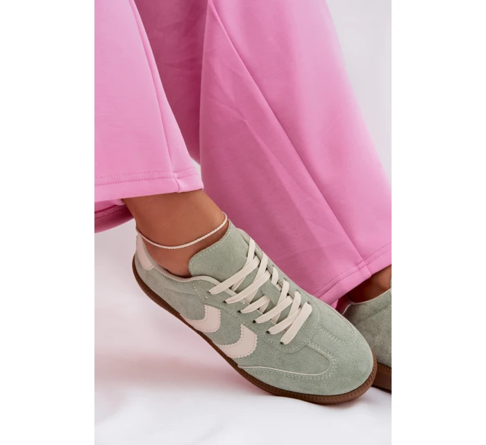 Dámské tenisky z eko semiše zelené model 22027738 - EVENTO