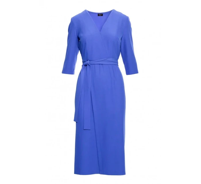 Šaty so zavinovacími detailmi S396 modré - Stylove