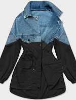 Svetlomodrá a čierna voľná džínsová bunda (B9791-5001) - Goodlooking