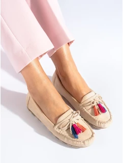 Trendy hnedé dámske mokasíny bez podpätku