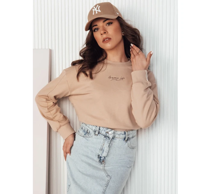 Dámska oversize mikina AWIOL cream FashionStreet BY1274