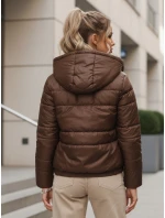 Dámska prešívaná bunda s kapucňou hnedá FashionStreet TY5590