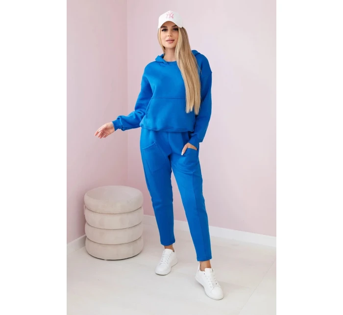 Zateplená súprava mikina + nohavice v chrpovo modrej farbe Zateplená súprava mikina + nohavice v chrpovo modrej farbe