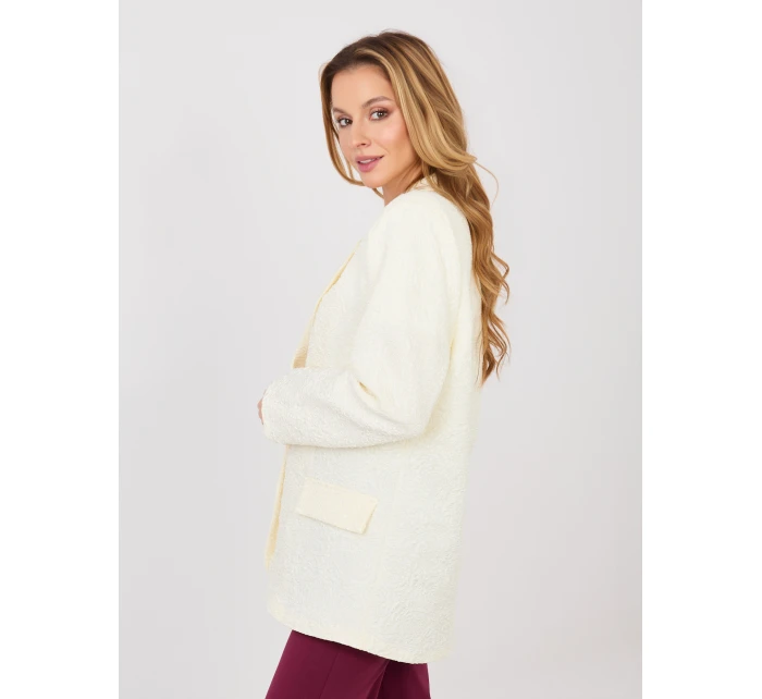 Marynarka IT MA model 22013803 ecru - FPrice Marynarka IT MA model 22013803 ecru - FPrice