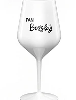 PAN BOŽSKÝ - bílá nerozbitná sklenice na víno 470 ml