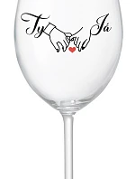 YOU AND ME (svadba) - číry pohár na víno 350 ml