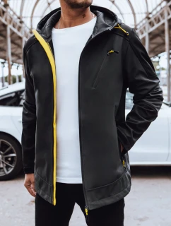 Pánsky softshell s kapucňou tmavosivý FashionStreet TX4468