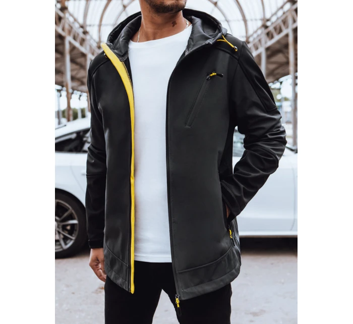 Pánský softshell s kapucí tmavě šedý Dstreet model 21970299 - FashionStreet Pánský softshell s kapucí tmavě šedý Dstreet model 21970299 - FashionStreet