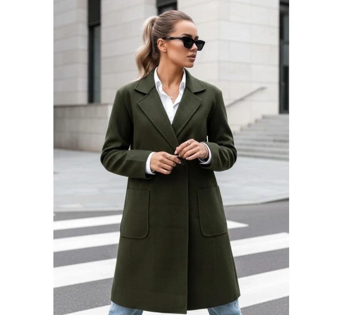 Dámský oversize dlouhý olivový kabát Dstreet model 21981930 - FashionStreet