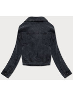 Čierna dámska džínsová oversize bunda (5721K)