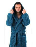 pánsky župan Athena s kapucňou Petrol