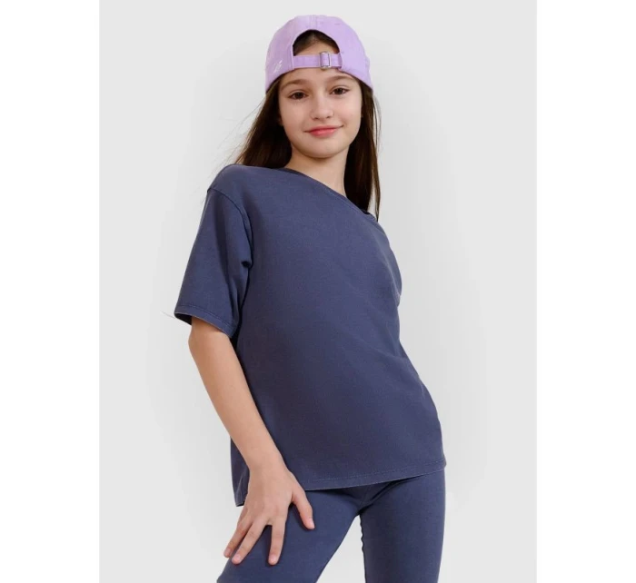 Dievčenské tričko oversize s potlačou 4F 4FJWSS25TTSHF1853-22S