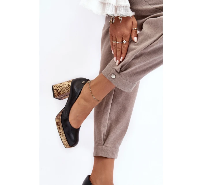 Kožené Lodičky  Černé model 21636004 - Laura Messi