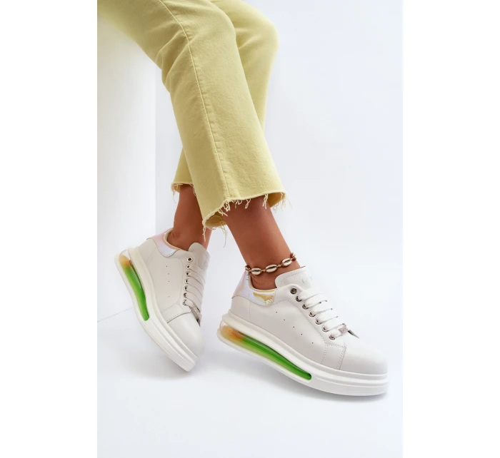 Sneakersy Damskie Skórzane GOE NN2N4029 Białe