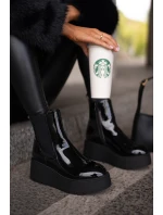 dámské kotníkové boty na platformě a černé model 21667292 - Boto