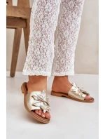 Pantofle S Dekorací Z Kůže Zazoo Zlaté model 21682160 - Boto Pantofle S Dekorací Z Kůže Zazoo Zlaté model 21682160 - Boto