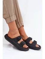 Klapki Damskie Na Platformie Z Klamrami Czarne Nitiana Klapki Damskie Na Platformie Z Klamrami Czarne Nitiana