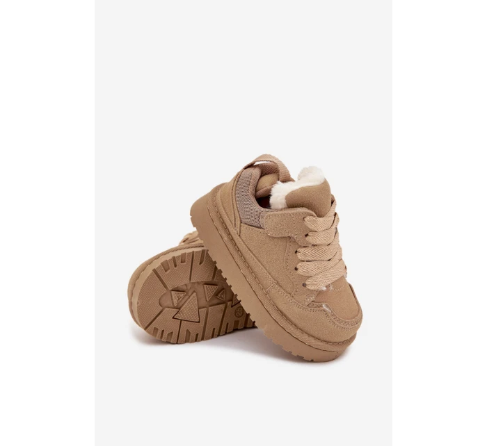 Dětské tenisky vyhřívané plyšovým kožíškem Béžové Mireen Dětské tenisky vyhřívané plyšovým kožíškem Béžové Mireen