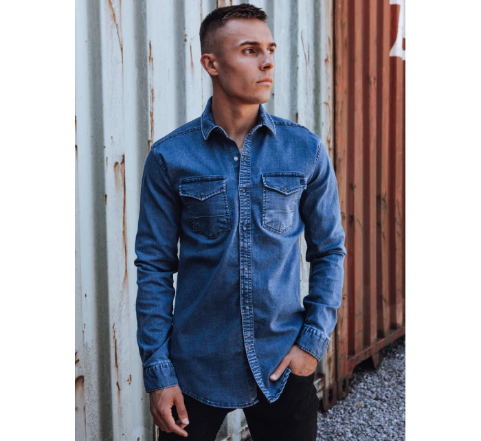 Pánská modrá džínová košile Dstreet model 21978441 - FashionStreet