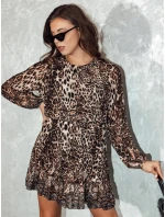 Dámské krátké šaty v leopardím vzoru Dstreet model 21982080 - FashionStreet