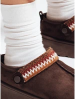 Dámske semišové hnedé snežnice FashionStreet ZY1178