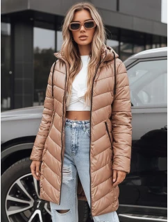 Dámská zimní dlouhá prošívaná bunda velbloudí barvy Dstreet model 22182497 - FashionStreet