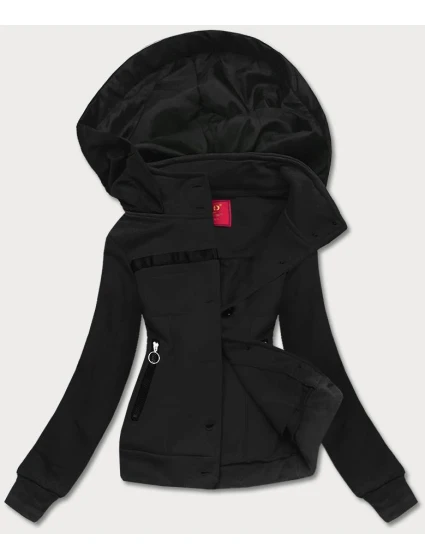 Čierna dámska krátka mikina na zips (AMG-63) Čierna dámska krátka mikina na zips (AMG-63)