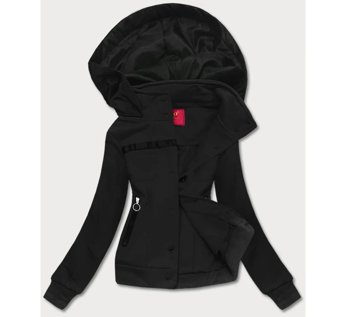 Čierna dámska krátka mikina na zips (AMG-63) Čierna dámska krátka mikina na zips (AMG-63)