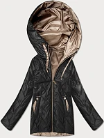 Dámska prešívaná bunda s kapucňou Goodlookin black (B8596-1)
