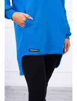 Zateplená halenka s delšími zády chrpově modrá Zateplená halenka s delšími zády chrpově modrá