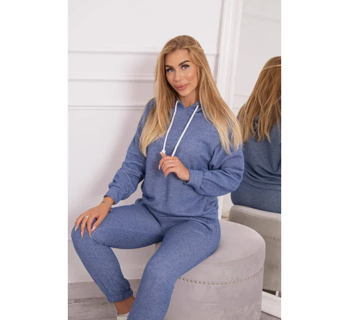 Džínsová mikina s kapucňou v sade