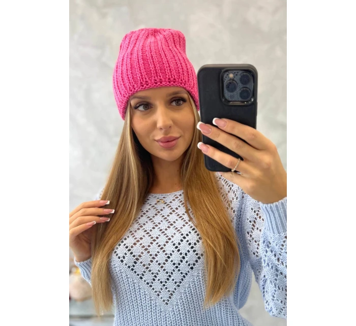 Dámská čepice Rebeka model 21798573 pink neon - K-Fashion Dámská čepice Rebeka model 21798573 pink neon - K-Fashion