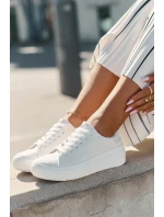 Materiałowe Trampki Damskie Na Platformie Big Star RR274463 Białe