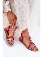Sandały Damskie Płaskie Z Plecionymi Paskami I Przypinkami Artiker 56C1314 Fuksja Sandały Damskie Płaskie Z Plecionymi Paskami I Przypinkami Artiker 56C1314 Fuksja
