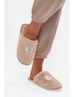 Obuwie Domowe Kapcie Damskie Futrzane Beżowe Maelis