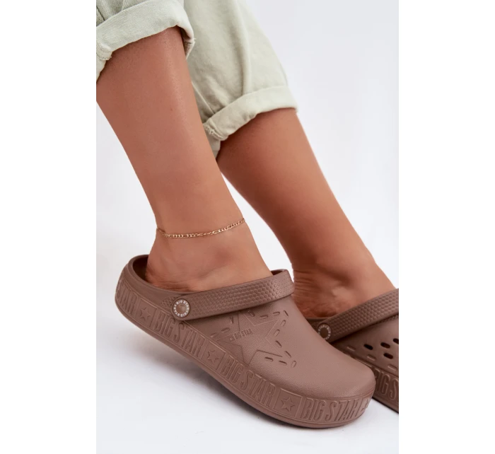 Dámské pantofle Chodaki pěnové Big Star TT274A085 hnědé